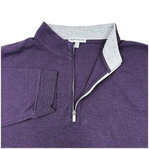 Peter Millar 1/4 Zip Crown Comfort Pullover Mens XXL Purple Size Cotton Pique